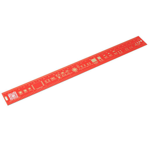 Picture of 3Pcs 30cm Multifunctional PCB Ruler Measuring Tool Red