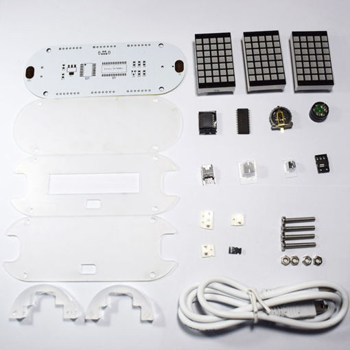 Picture of Geekcreit DIY DS3231 Touch Key Precision High Brightness LED Dot Matrix Display Alarm Clock Kit