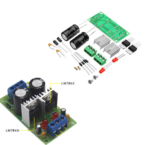 Immagine di DIY LM7812+LM7912 Dual Voltage Regulator Rectifier Bridge Power Supply Module 5V 12V Kit