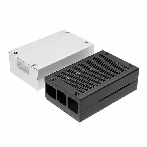 Picture of Silver/Black Aluminum Case Metal Enclosure With Screwdriver For Raspberry Pi 3 Model B+(plus)