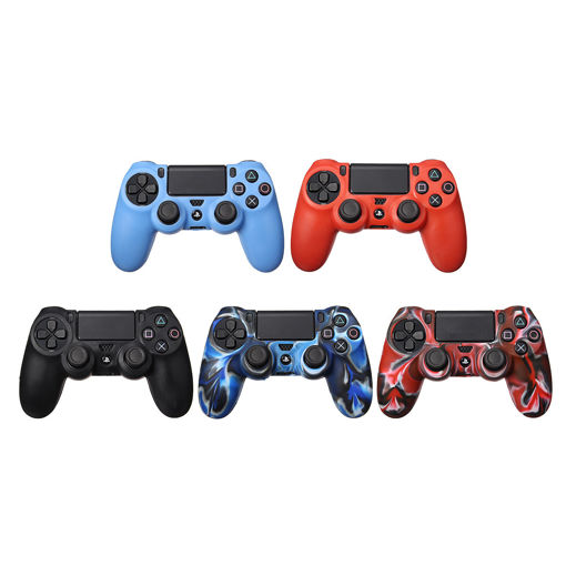 Immagine di 2 In 1 Soft Silicone Rubber Case Cover For Sony Play Station Dualshock 4 PS4 DS4 Pro Slim Wireless Controller Skin