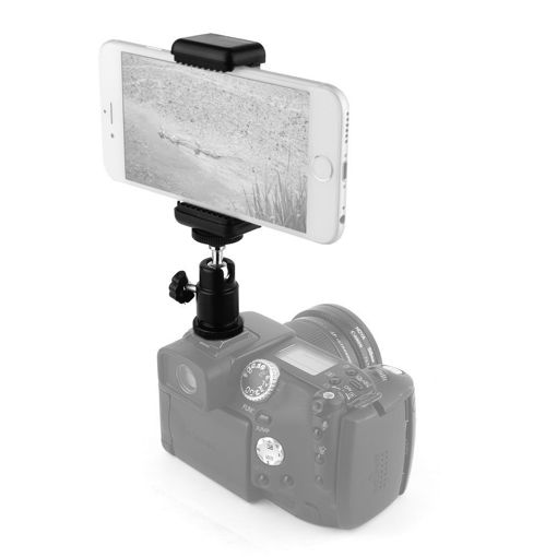 Immagine di Mini Holder 1/4 Adapter Phone Clip Tripod Mount for DSLR SLR Camera Cell Phone