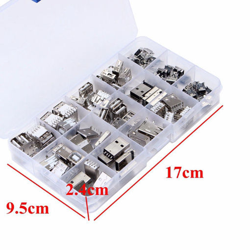 Immagine di 14 Styles USB Male Female Mini SMD Vertical Socket Connector For DIY