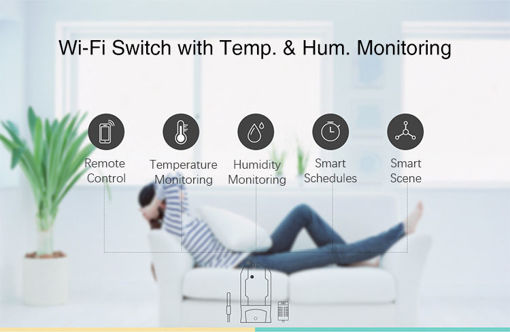 Immagine di SONOFF TH16 DIY 16A Smart Home WIFI Temperature Humidity Thermostat APP Remote Control Switch
