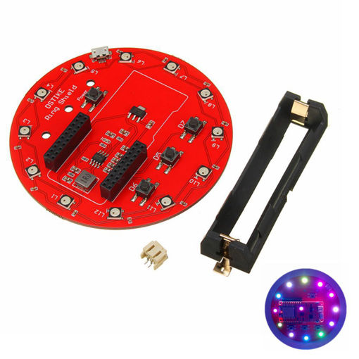 Immagine di WS2812B Ring Shield For Arduino 18650 battery charger Li-battery charger RGB LED Expansion Board