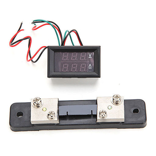 Picture of Mini Digital Blue + Red Led DC Current Meter Voltmeter With Ampere Shunt