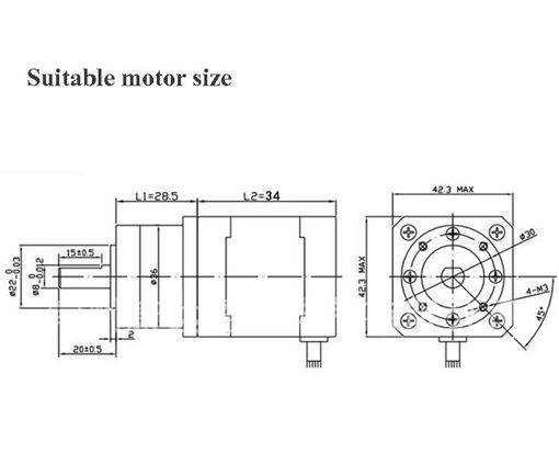 Picture of 42*42mm Gear Motor Transition Block for 42 Planetary Geared Motor/J-head Bulldog Extruder Bracket