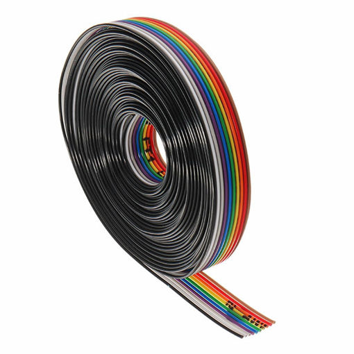 Immagine di 5 Meters/Lot 10 Way 10 Pin Flat Color Rainbow Ribbon Rainbow Cable Wire 1.27mm Pitch
