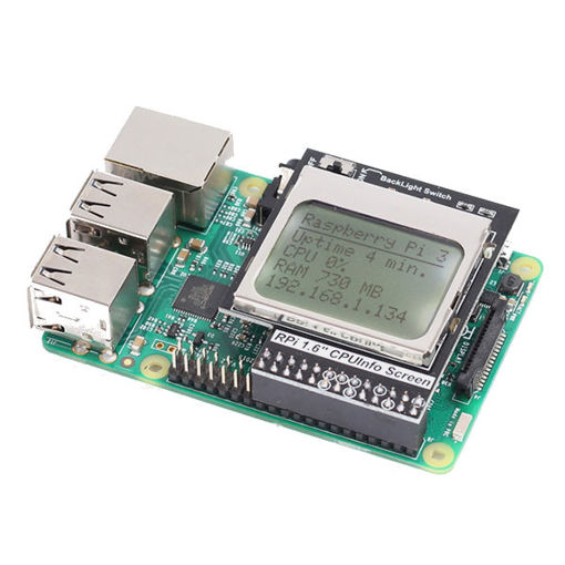 Picture of Practical CPU Info 1.6 inch 84x48 Matrix LCD Memory Display Module With Backlight For Raspberry Pi