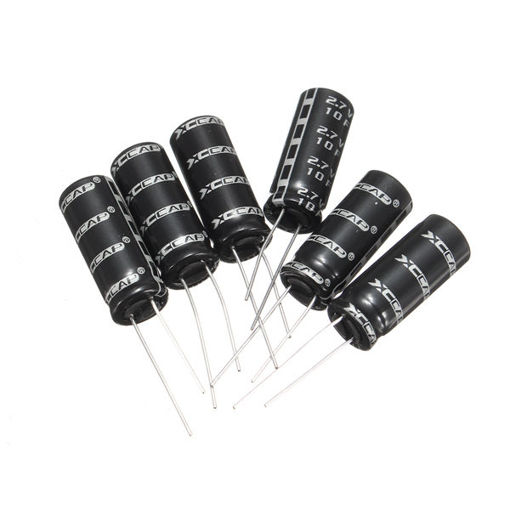 Picture of 10pcs 2.7V 10F Cylindrical Ultra Super Farad Capacitor High Power Capacitance Supercap 10 x 26mm