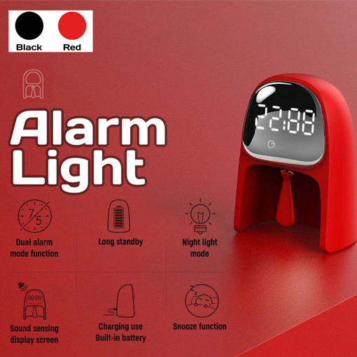 Picture of Creative Design Gentleman Alarm Clock Digital Snooze Table Clock Voice Induction Function Press Control Home Decoration Clock