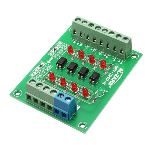 Picture of 3pcs 12V To 3.3V 4 Channel Optocoupler Isolation Board Isolated Module PLC Signal Level Voltage Converter Board 4Bit