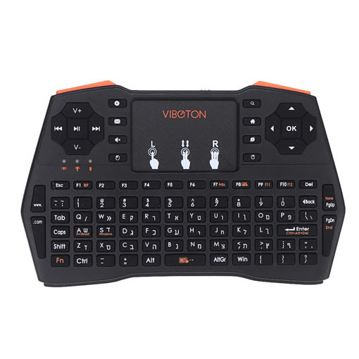 Immagine di Viboton I8 Plus 2.4G Wireless Hebrew Mini Keyboard Touchpad Airmouse for TV Box Smart TV PC