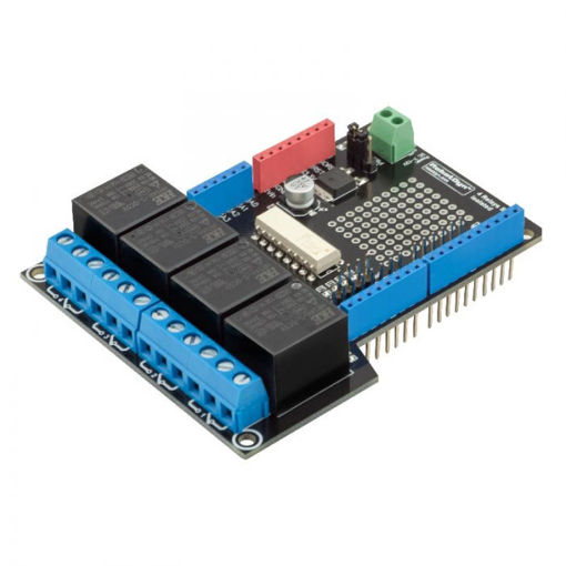 Picture of RobotDyn 4 Relay Shield Uno Module For Arduino 400mA 6-12V For Motors Pumps