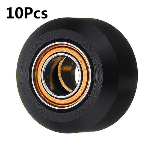 Picture of 10pcs MR105zz Little Size Flat Type Plastic Pulley Concave Idler Gear With Bearing for 3D Printer