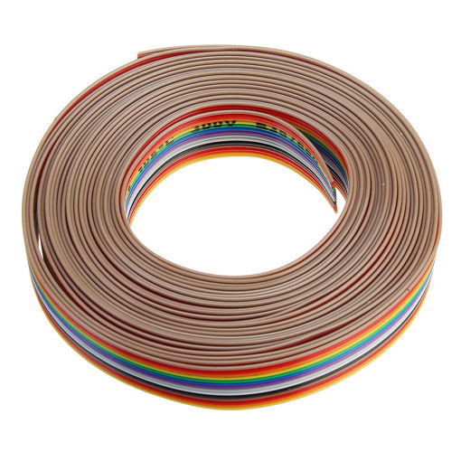 Immagine di 3pcs 5M 1.27mm Pitch Ribbon Cable 14P Flat Color Rainbow Ribbon Cable Wire Rainbow Cable