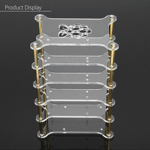 Picture of Clear Acrylic 5 Layer Cluster Case Shelf Stack For Raspberry Pi 3/2 B and B+