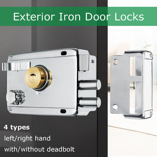 Picture of Exterior Iron Door Locks Security Anti-theft Lock Multiple Insurance Lock Wood Gate Lock For Furniture Hardware