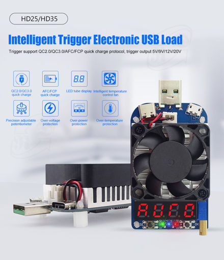 Immagine di RIDEN HD25/HD35 USB Electronic Load Digital Display Voltage Current Meter Battery Aging Detector