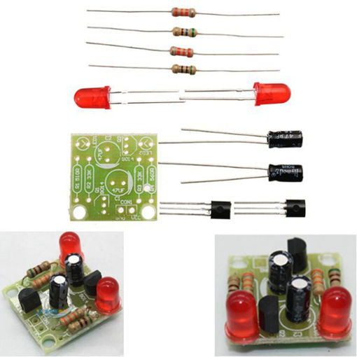 Immagine di 30pcs DC 3-14V DIY Simple LED Red Flash Circuit Kit DIY Multiharmonic Oscillating Electronic