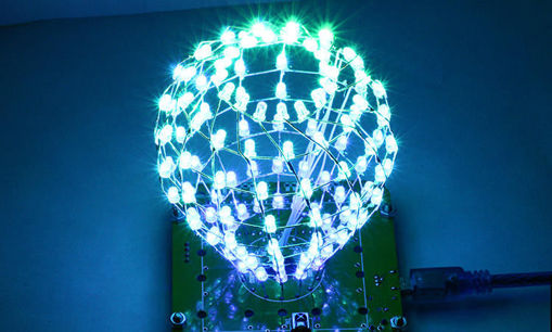 Picture of DIY Spherical Spectrum Light Cube LED Flash Kit Electronic Learning Kits