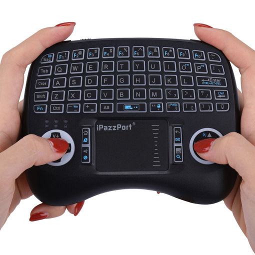 Immagine di iPazzPort KP-81-21-T 2.4G Wireless White Backlit Mini Keyboard Touchpad Airmouse
