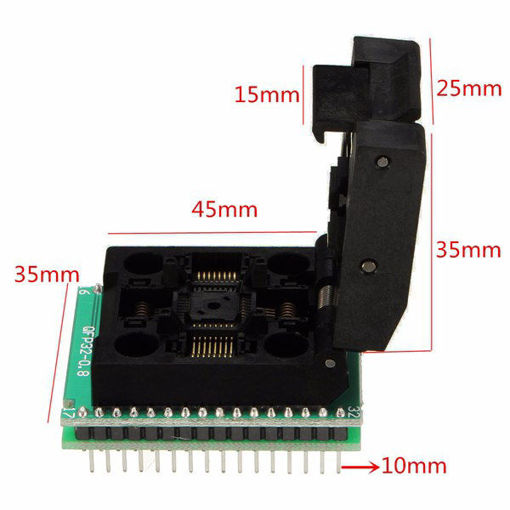 Immagine di Flap QFP32 TQFP32 PQFP32 TO DIP32 Programmer Socket Adapter Universal Converter