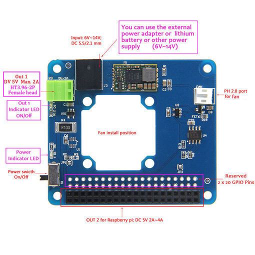 Picture of Programmable Smart Temperature Control Fan and Power Expansion Board For Raspberry Pi