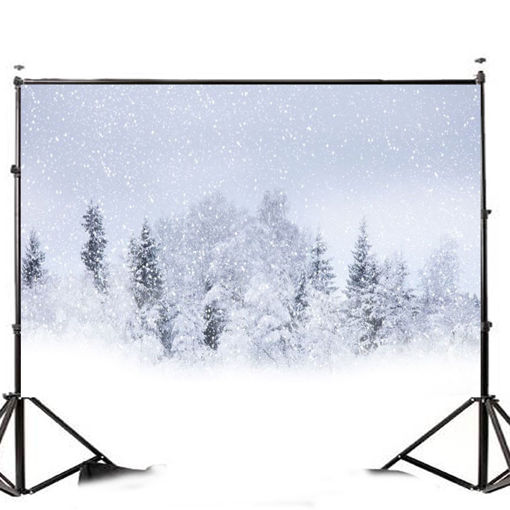Immagine di 7x5FT Snow Covered Forest Photography Background Studio Backdrop 2.1x1.5m