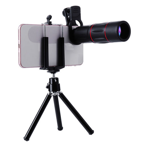 Picture of Universal 18X ZOOM Telephoto Lens with Phone Clip Clamp Mini Desktop Tripod
