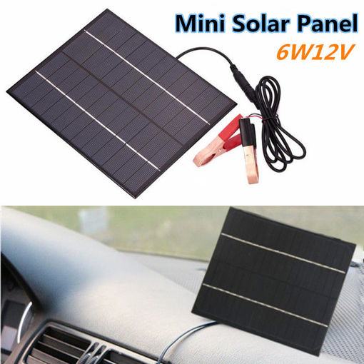Picture of Portable 12V 6W DIY Monocrystalline Silicon Solar Panel With Crocodile Clip