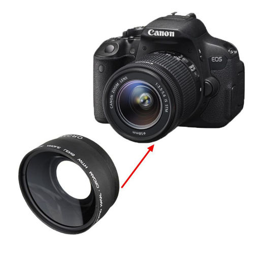 Picture of 58MM 0.45x Wide Angle Macro Camera Lens for Canon EOS 350D 400D 450D 500D 1000D 550D 600D 1100D DSLR