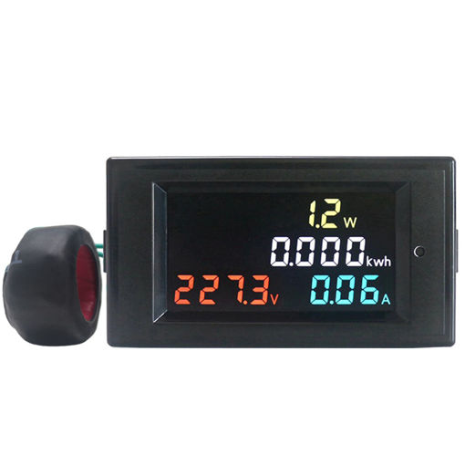 Picture of 4 In 1 AC Voltmeter Ammeter Power Energy Meter AC 200.0-450.0V 0.01-100A HD Color Screen 180 Degrees LED