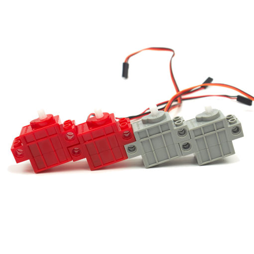 Immagine di KittenBot 360 Red Color Geek Servo & 270 Gray Color Geek Motor with Wire for Lego/Micro:bit