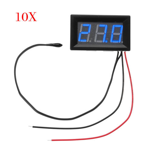 Picture of 10pcs Blue DC 5V To 12V -50C To -110C Digital Thermometer Monitor Multipurpose Thermometer