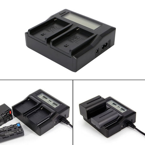 Immagine di Ruibo Fast Quick Dual Battery Charger For Sony NP-F970 NP-F770 F750 F550 F960
