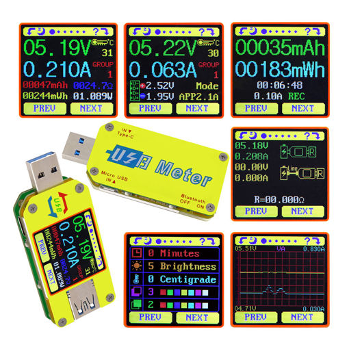 Immagine di RIDEN UM34/UM34C For APP USB 3.0 Type-C DC Voltmeter Ammeter Voltage Current Meter Tester