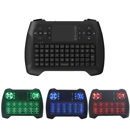Immagine di 2.4G Wireless 3 Colors Backlit Keyboard With Touchpad Mouse For Android TV Box Laptop Smart TV
