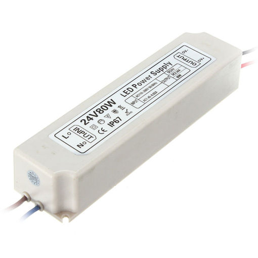 Picture of IP67 80W AC100-264V To DC24V Switching Power Supply Driver Adapter