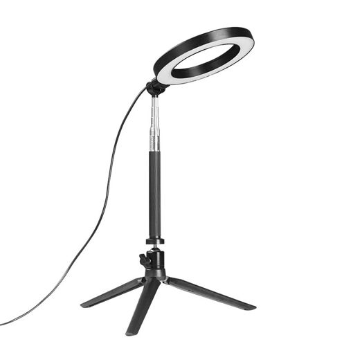 Picture of Yingnuo Dimmable 3500-5500k Selfie Studio Live Video Ring Light With Phone Holder Selfie Stick Black
