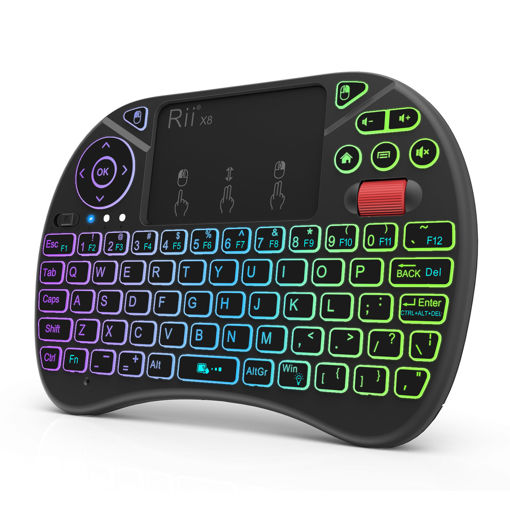 Picture of RII X8+ Colorful Backlit 2.4G Air Mouse Mini Wireless Keyboard Touchpad for Android TV Box Laptop