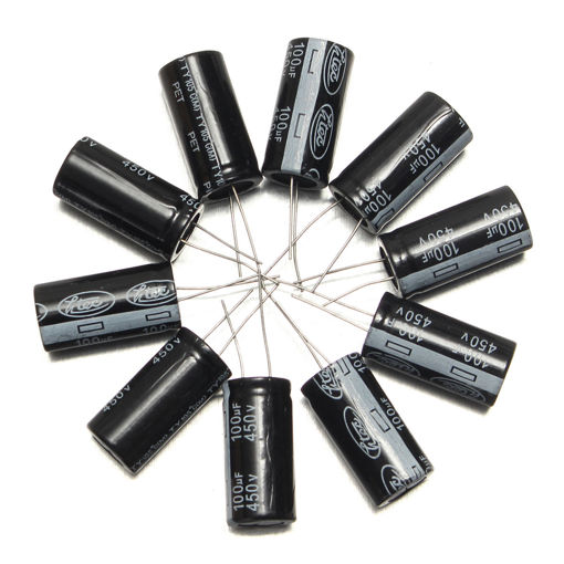 Picture of 50pcs 100uF 450V 105C Radial Electrolytic Capacitor 18x35MM