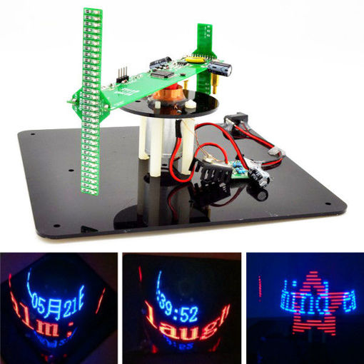 Immagine di Geekcreit DIY Biaxial 3D Rotating LED Kit POV Creative Soldering Training Kit