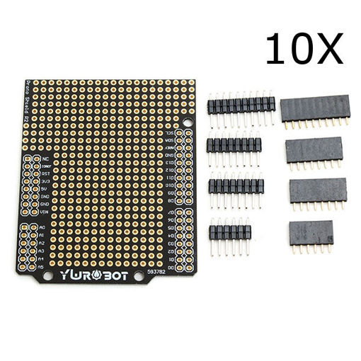 Immagine di 10Pcs DIY PCB Prototyping Protoshield Expansion Board Kit Compatible UNO R3 For Arduino