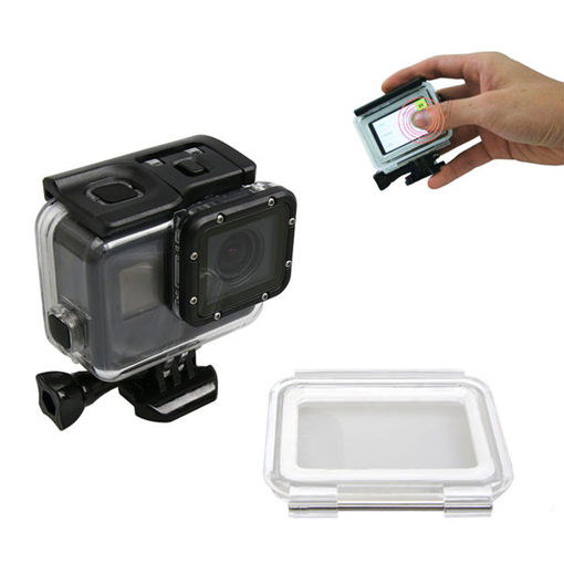 Picture of Waterproof Housing Case with Tough Screenn Back Door Cover For Gopro Hero 5 Black