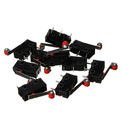 Immagine di 100Pcs Micro Limit Switch With Roller Lever KW12-3 Open/Close Switch 5A 125V