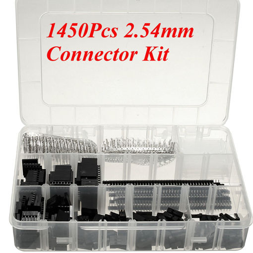 Picture of Geekcreit 1450pcs 2.54mm Male Female Dupont Wire Jumper With Pin Header Connector Housing Kit