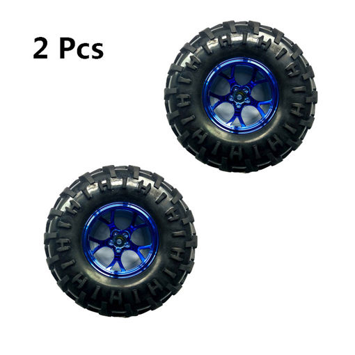 Picture of 2Pcs Blue 130mm Diameter Rubber Wheels for M4 Coupling Smart Robot Accessories