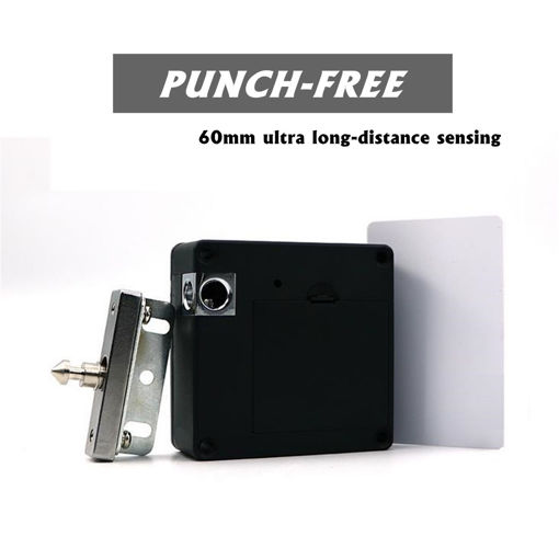 Immagine di Electronic Cabinet Door Drawer Lock Auto Safety Security Punch-free Home Card
