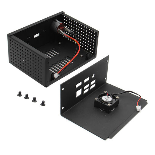 Picture of Metal Case + Power Control Switch + Cooling Fan For X820 SSD/HDD Storage Board